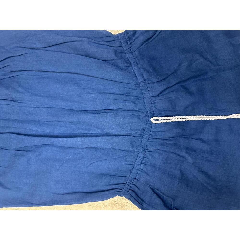Lucky Brand blue cotton embroidered off-shoulder beach cover-up/romper Size S - Picture 3 of 7